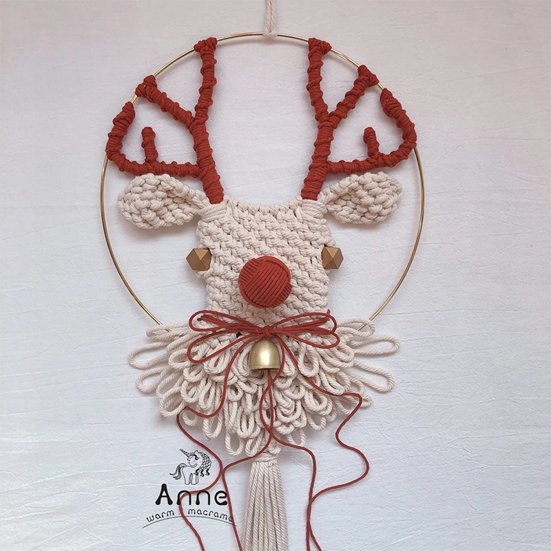 

TT New Nordic Christmas Worker Woven Tapestry round Wall Decoration Home Decoration