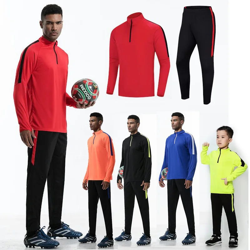 

Autumn Winter tracksuit Long sleeve soccer Jersey & pants Adult children soccer training suit Football team uniforms Sportswear
