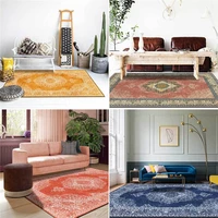 european style flower rug palace style golden red blue carpet living room bedroom bed blanket kitchen bathroom floor mat