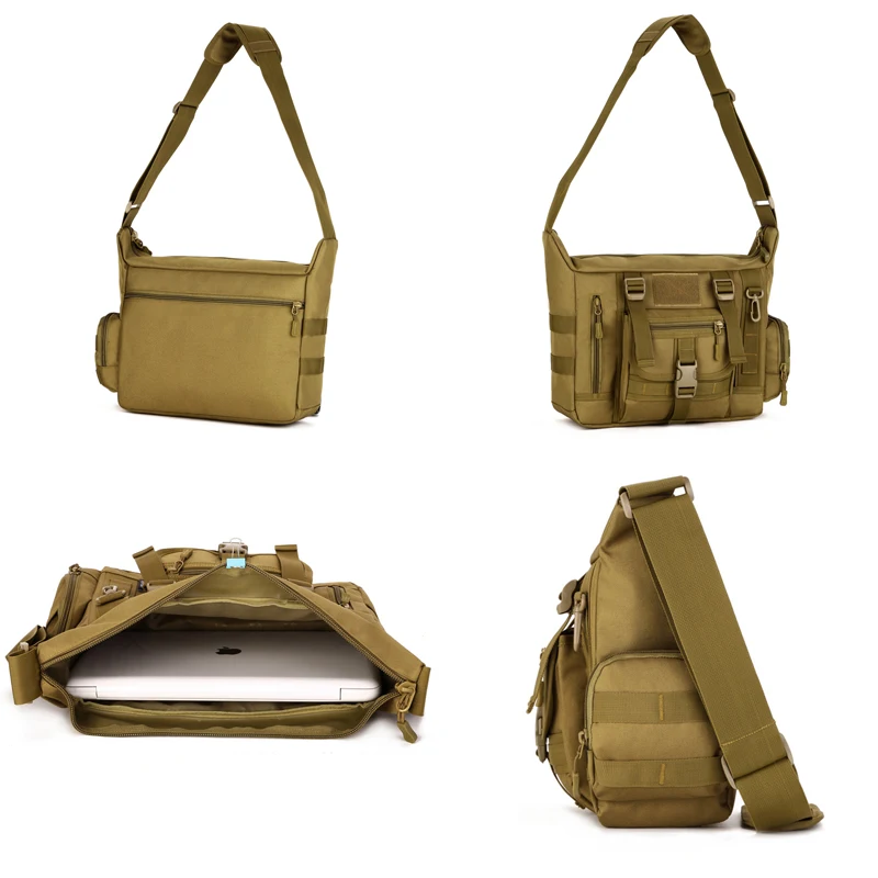 Мужская тактическая сумка на ремне Уличная мессенджер 14 дюймов для ноутбука