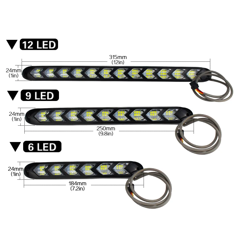 2x тележка на колесах гибкий белый/янтарный горки светодиодный Knight Rider полосы