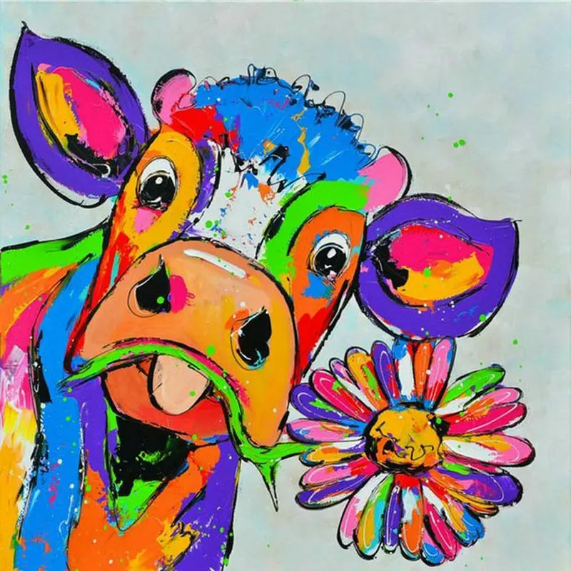 Новая алмазная живопись цвет корова | Дом и сад