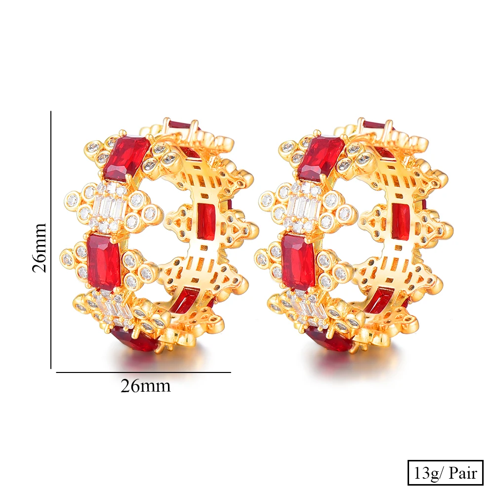 

GODKI High Quality Shiny Luxury Statement Sweet Hoop Earrings For Women Wedding Cubic Zircon CZ Bridal Earring Fashion Jewelry