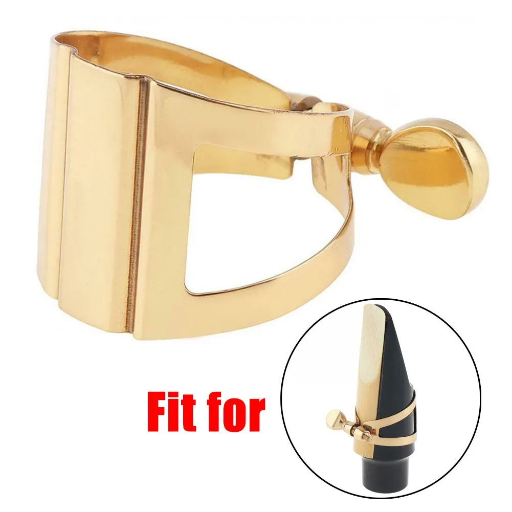 

Durable Alto Saxophone Mouthpiece Ligature Gold-Plated Brass Ligature Fastener For Rubber Mouthpiece Universal