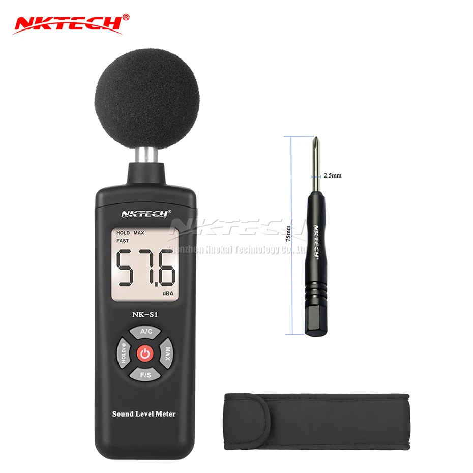 Nktech NK S1 цифровой ЖК дисплей шумомер Шум уровень 30 130dB частота 31.5 Гц ~ 8 кГц Тесты