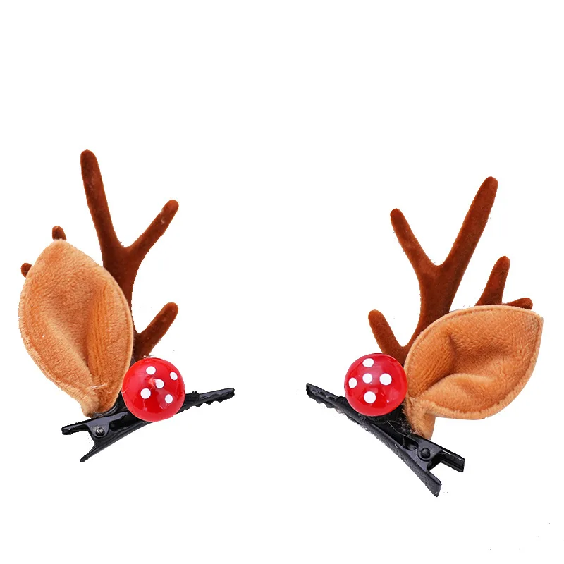

2pces Christmas Decoration Hairpin Cute Antler Hairpin Christmas Hat Old Man PatternVmasChristmas Party Accessories