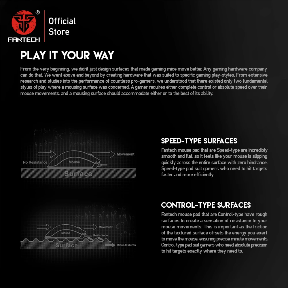 FANTECH компьютерный коврик для мыши MP292 игровой 29x25x0 03 см скоростной и