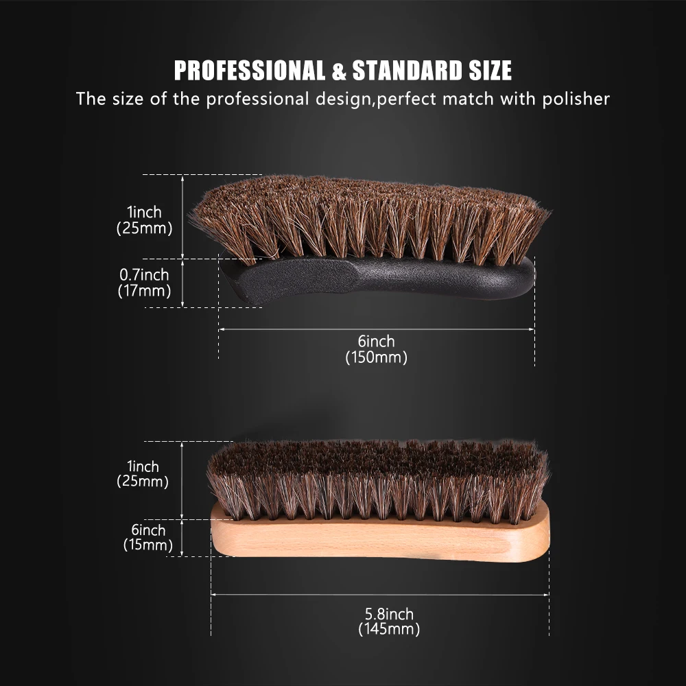 Щетка SPTA прямоугольная из конского волоса кисточка для салона чистки и мытья