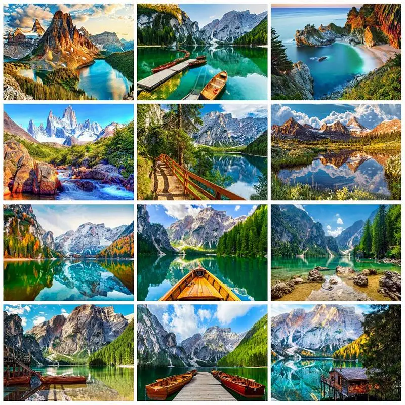 

DIY Paint By Numbers Set For Adults Landscape Home Decor картины по номерам 40*50 Room Wall Art Drawing On Canvas