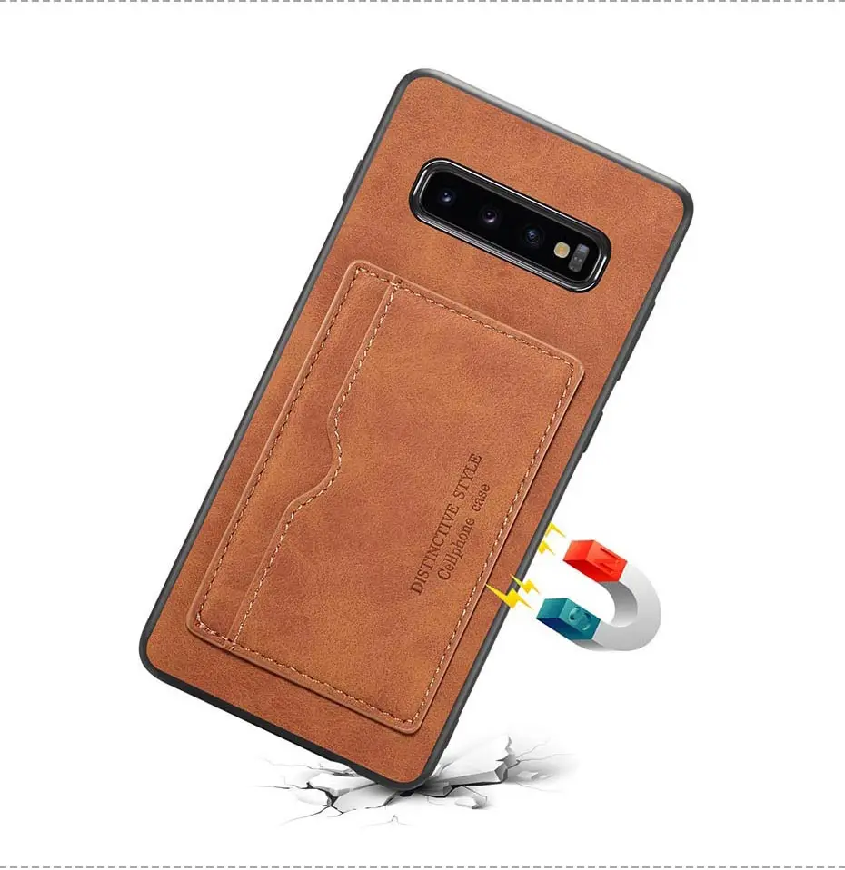 Винтажный держатель для карт, чехол для телефона samsung Note 9 Note 10 pro, подставка-книжка, PU кожаный чехол для samsung S10 E Plus