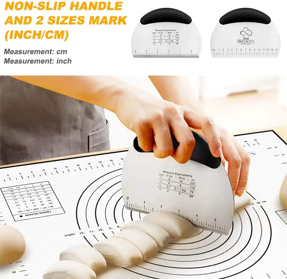 Pastry Cutter Set 7 Pcs Stainless Steel Biscuit with Scraper Dough Blender Rolling Pin | Дом и сад