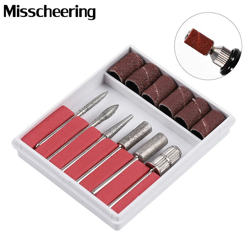 

6Pcs Nail Drill Bits and Sanding bands for Nail Drill Replacement Set Nail Art File Metal Bits Electric Manicure Machine Tools
