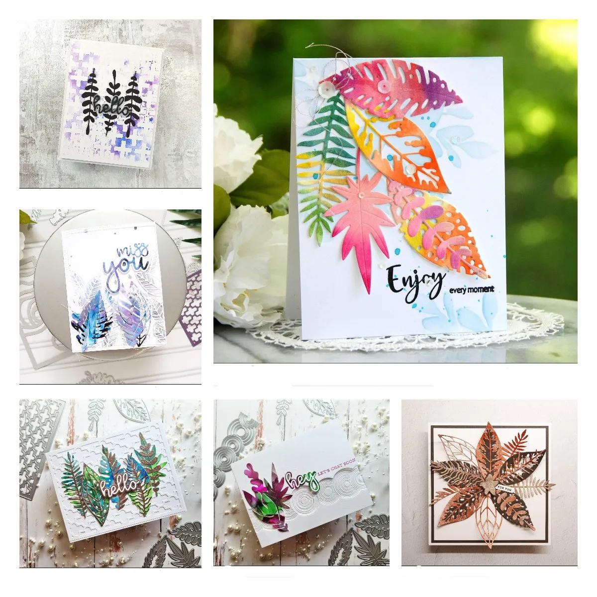 

Tropical Leaves Cutting Dies and Stamps Scrapbook Diary Decoration Stencil Embossing Template DIY Greeting Card Handmade 2021