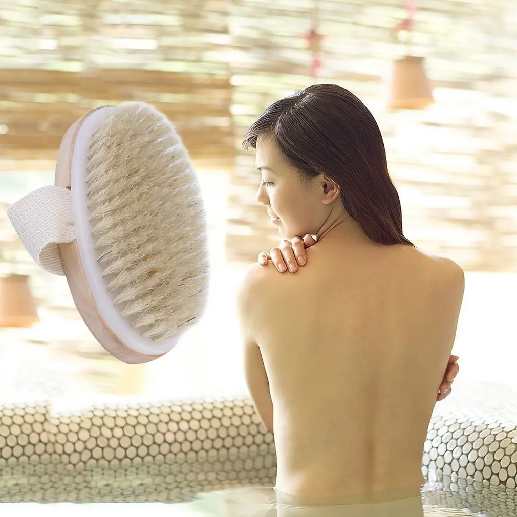 

Hot Dry Skin Body Brush Soft Natural Bristle Shower Brushes Wooden Bath Shower Bristle Brush SPA Body Brushes Without Handle