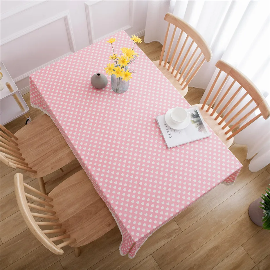 Сердце Хлопок Лен прямоугольная скатерть Макраме Кружева на домашний стол