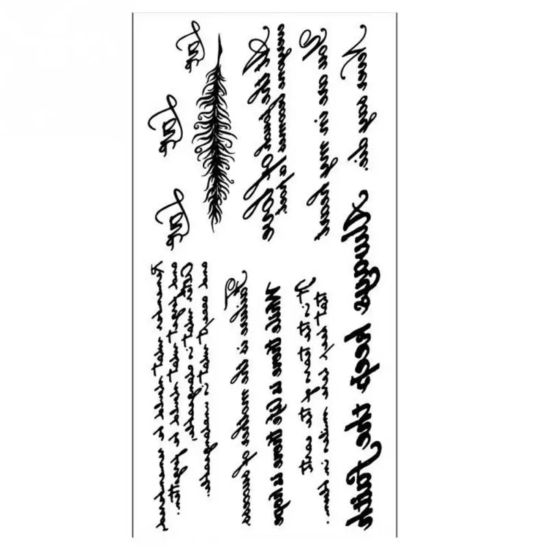 5 шт. милые английские слова татуировки наклейки Переводные Временные боди-арт