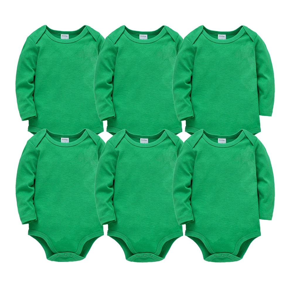 

2021 6 7 Pcs/set Baby Boy Girl Bodysuit 100% Cotton Four Season Full Sleeve Clothes O-Neck 0-24 Months Newborn Jumpsuit Outfits