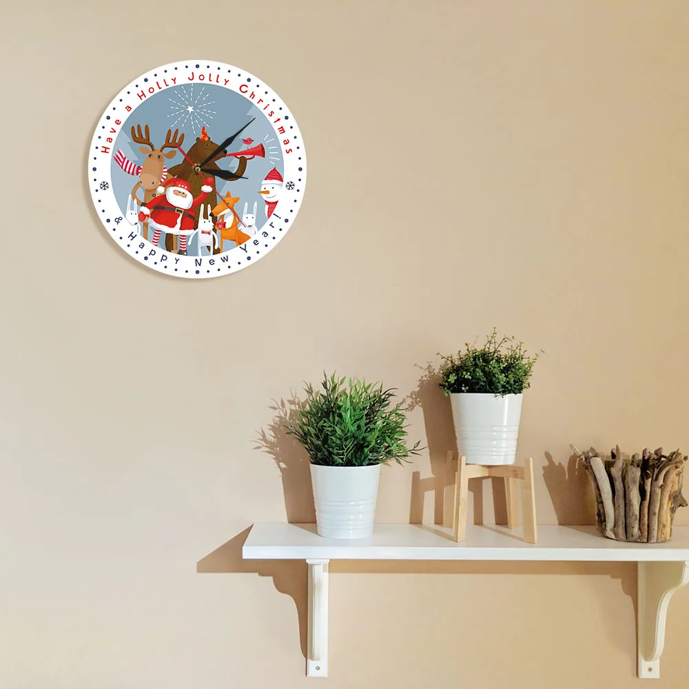Счастливого Рождества Праздник времени современные настенные часы домашний