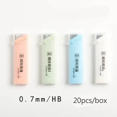 0.7mm refills 1box 1 шт. Kawaii механический карандаш 0,5 мм/0,7 мм автоматические карандаши школьные канцелярские принадлежности милые - Цвет: 0.7mm refills 1box