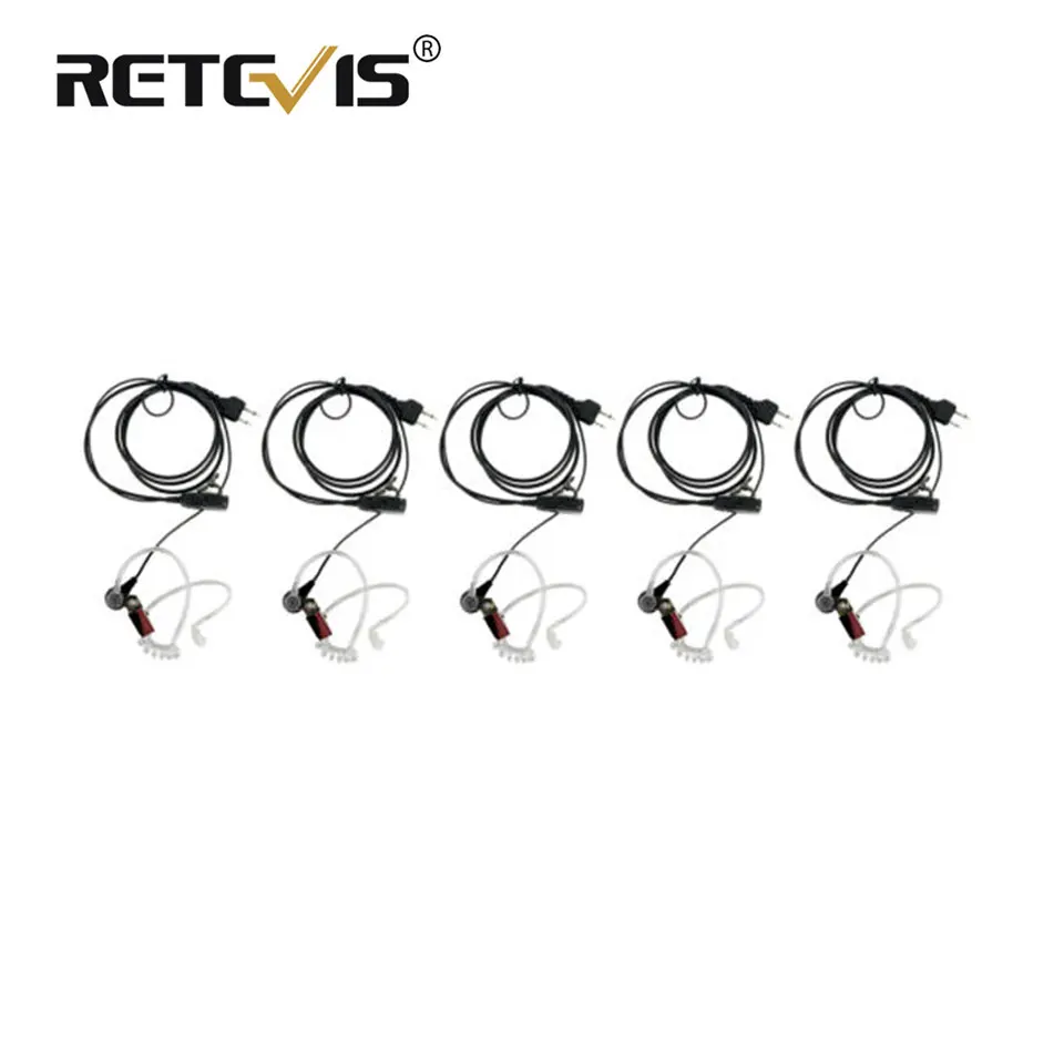 5 шт. PTT MIC Скрытая Акустическая трубка в ухо портативная рация с наушниками