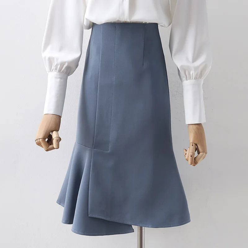 

Юбка-футляр Женская, с высокой талией и разрезом, осень 2021