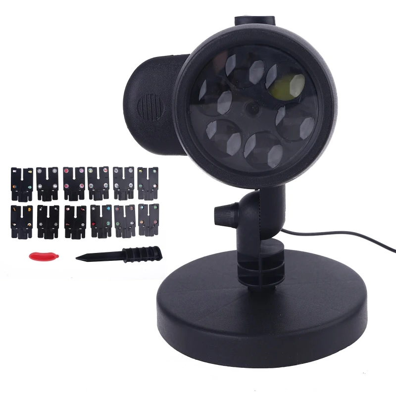 

US/EU/UK/AU Plug Christmas LED Projection Light 12 Pattern Film Projector Lamp