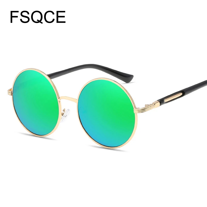 Солнцезащитные очки в стиле ретро винтажные круглые зеркальные женские