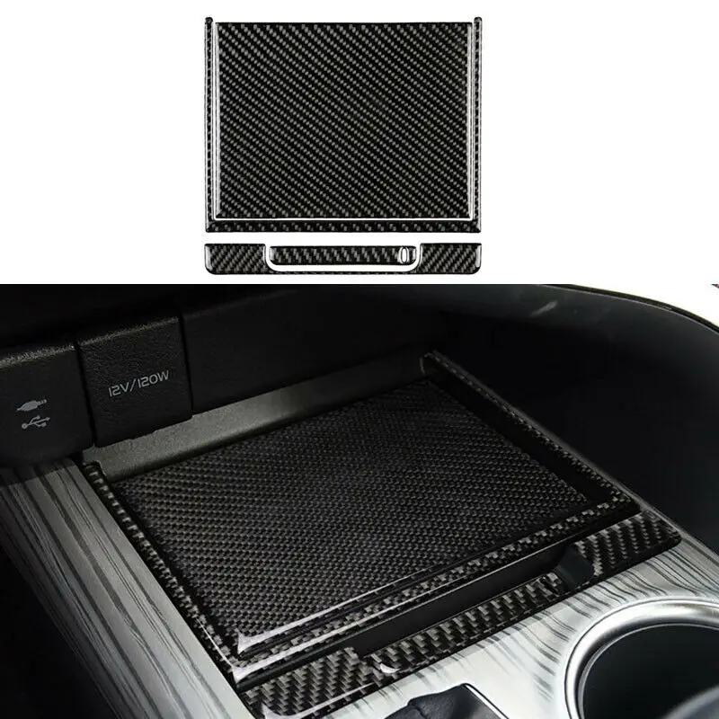 

Accessories Center Console Trim Parts Replacement Storage Box Carbon Fiber Durable