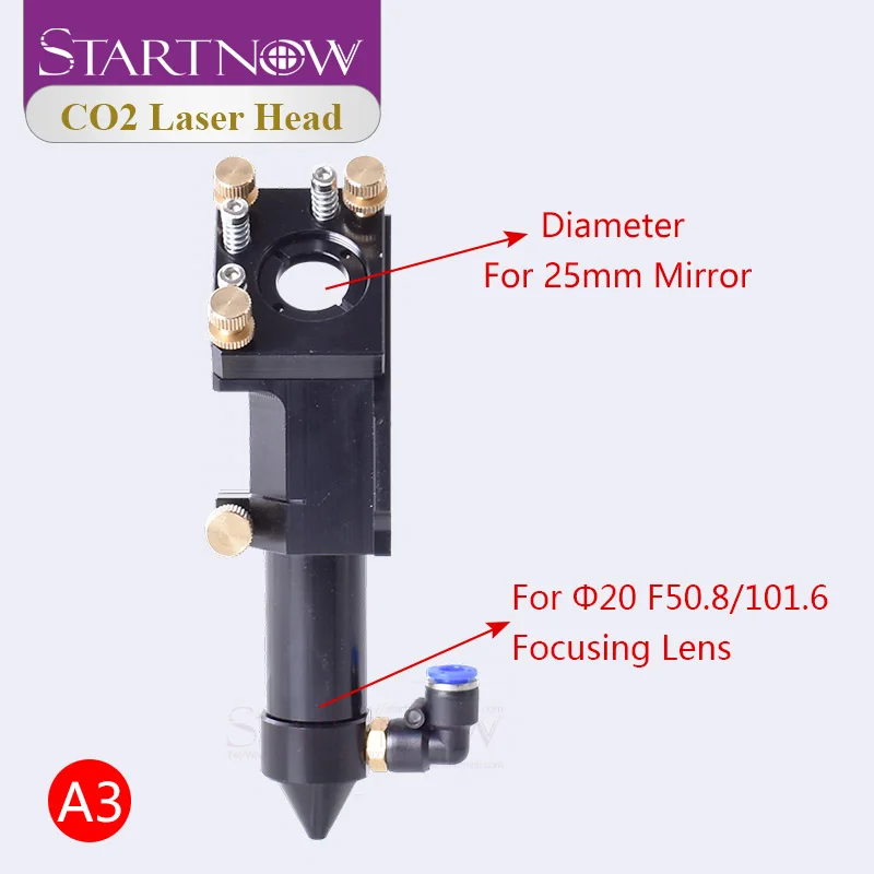 Startnow CO2 набор лазерных головок с приглушенной мишенью Dia.20 FL 50 8 & 101 6 мм