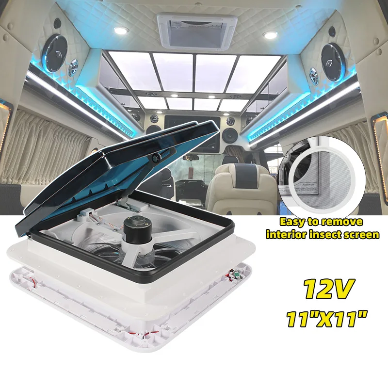 

TYTXRV 11-inch CE 3-speed with LED RV vent accessories RV vent 12 volt fan camping caravan window