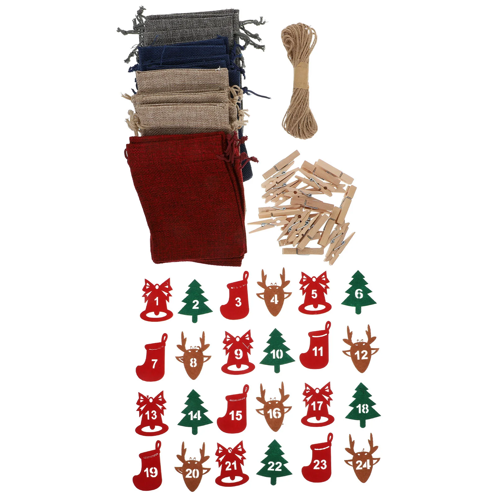 

1 Набор, чехлы на шнурке с календарем для новогодвечерние