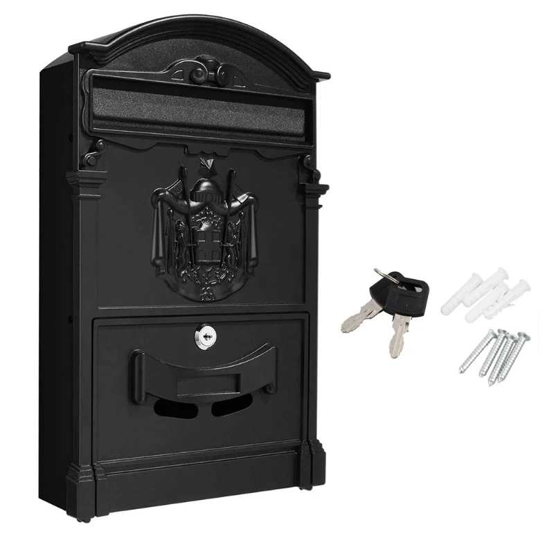 

K3NA European-Style Villa Letterbox Outdoor Waterproof Mailbox Wall Mounted Postbox