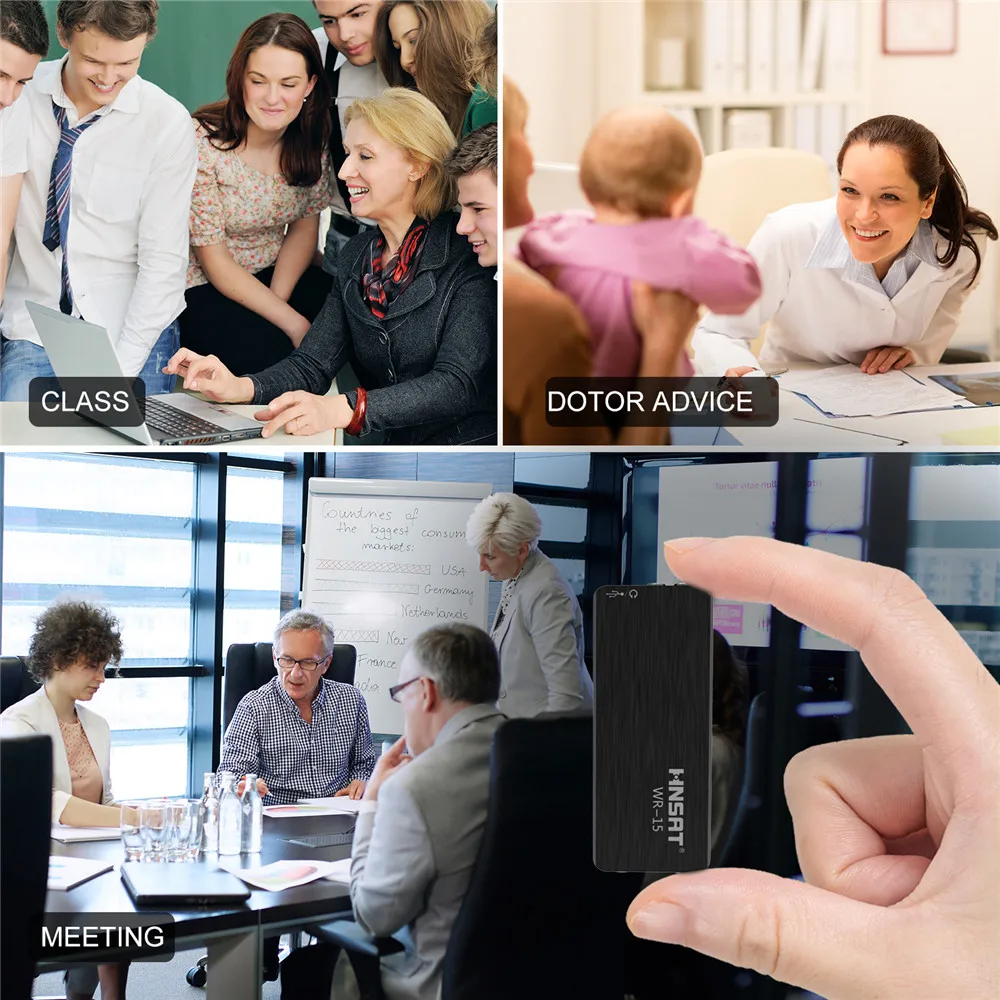 Глобальный самый маленький Профессиональный диктофон 8 ГБ Цифровой аудио мини