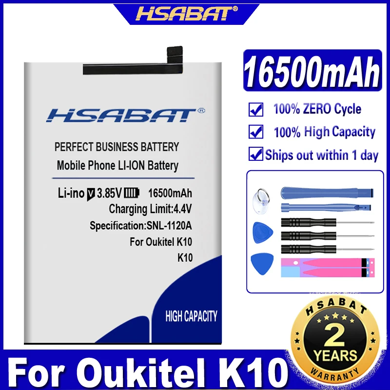 Аккумулятор HSABAT 16500 мАч для Oukitel K10 бесплатные инструменты + наклейка | Мобильные