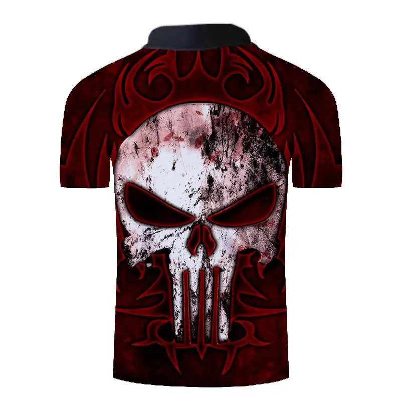 Новинка 2019 летняя мужская рубашка-поло уличная забавная в стиле панк с 3D-принтом