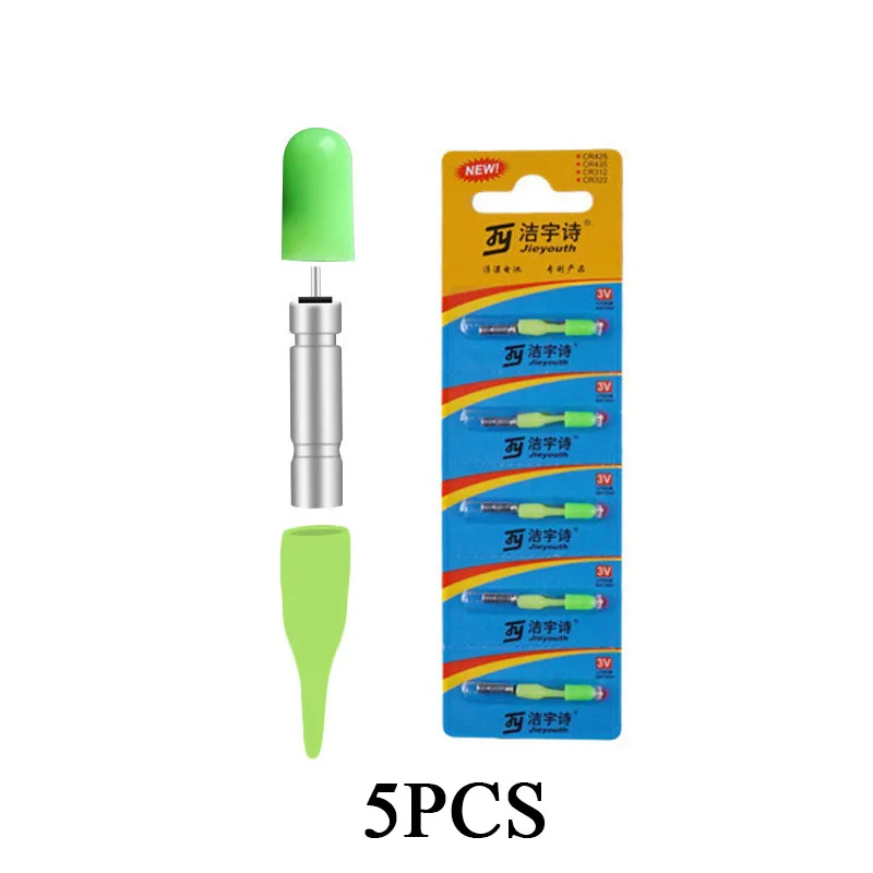 5 pcs of green 10/20/60/100 pcs CR311 Electronic Light stick Set LED Light+ CR311 Green/Red Glow Stick Night Fishing Accessory B200 - Цвет: 5 pcs of green