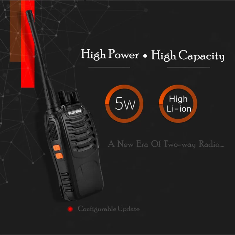 2 PCS for Baofeng BF-888S Walkie Talkie 5W Two-way radio Portable Radio UHF 400-470MHz 16CH Comunicador Transmitter Transceiver