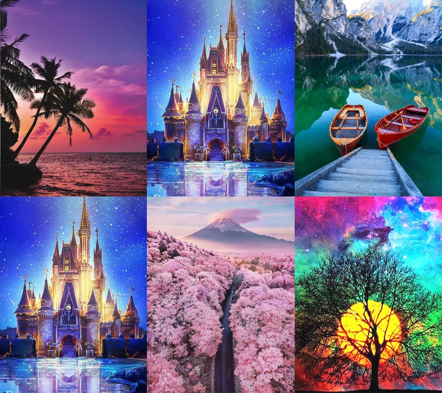 Набор для алмазной живописи набор вышивки 5D рукоделия пейзажная мозаика 3D