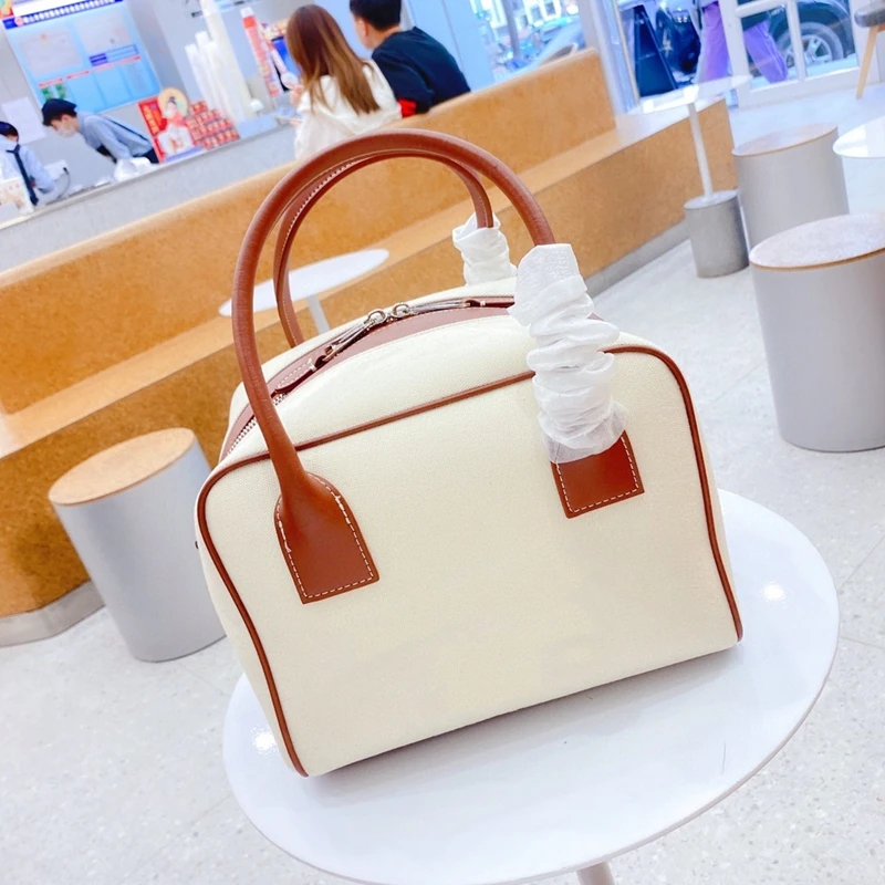 

2021 spring and summer new canvas handbag fashion simple small square bag all-match boutique woman bag