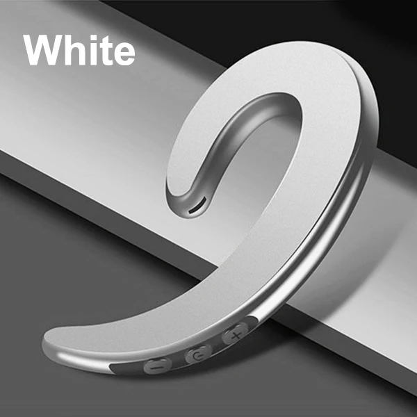 ROMICHW беспроводные наушники Bluetooth наушники костной проводимости Blutooth спортивные наушники для iPhone 8 X Xiaomi наушники цепляющиеся за уши - Цвет: White