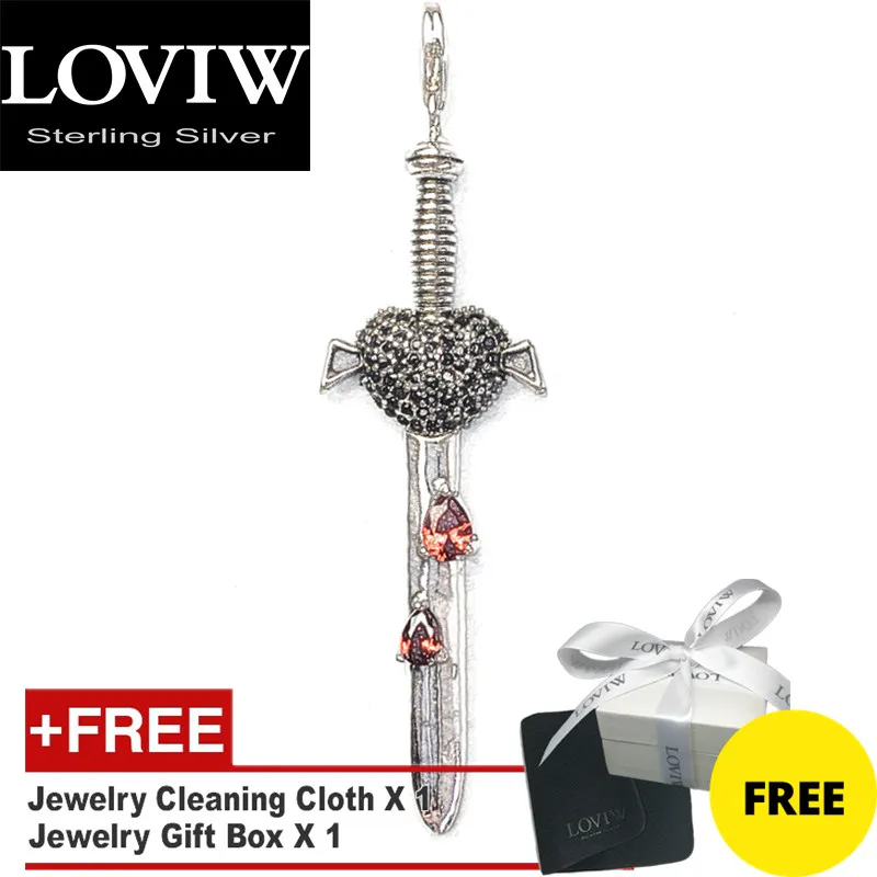 Кулон с сердцем и мечом ожерелье из серебра 925 пробы модные ювелирные изделия