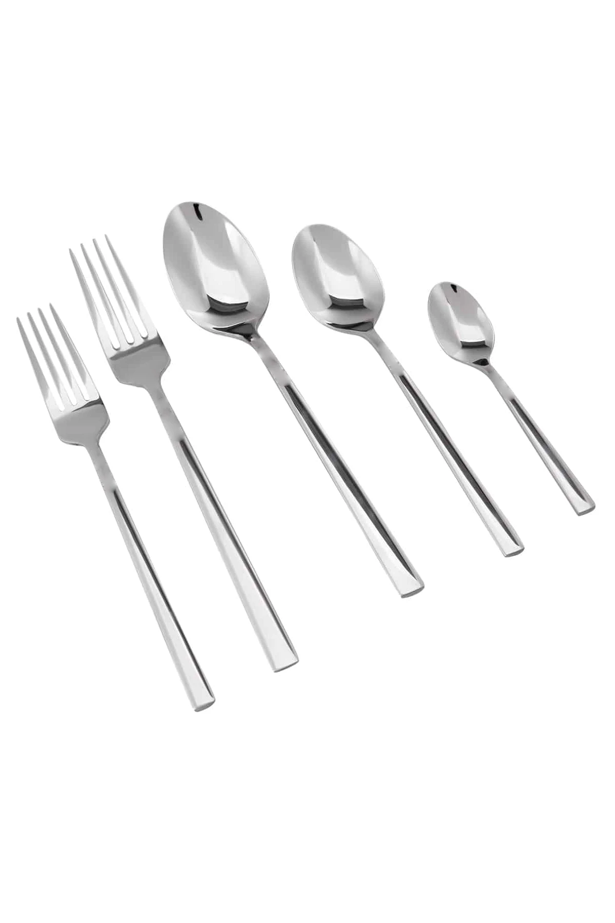 

30 piece 6 Personality Steel Flat Fork Spoon Set Kit