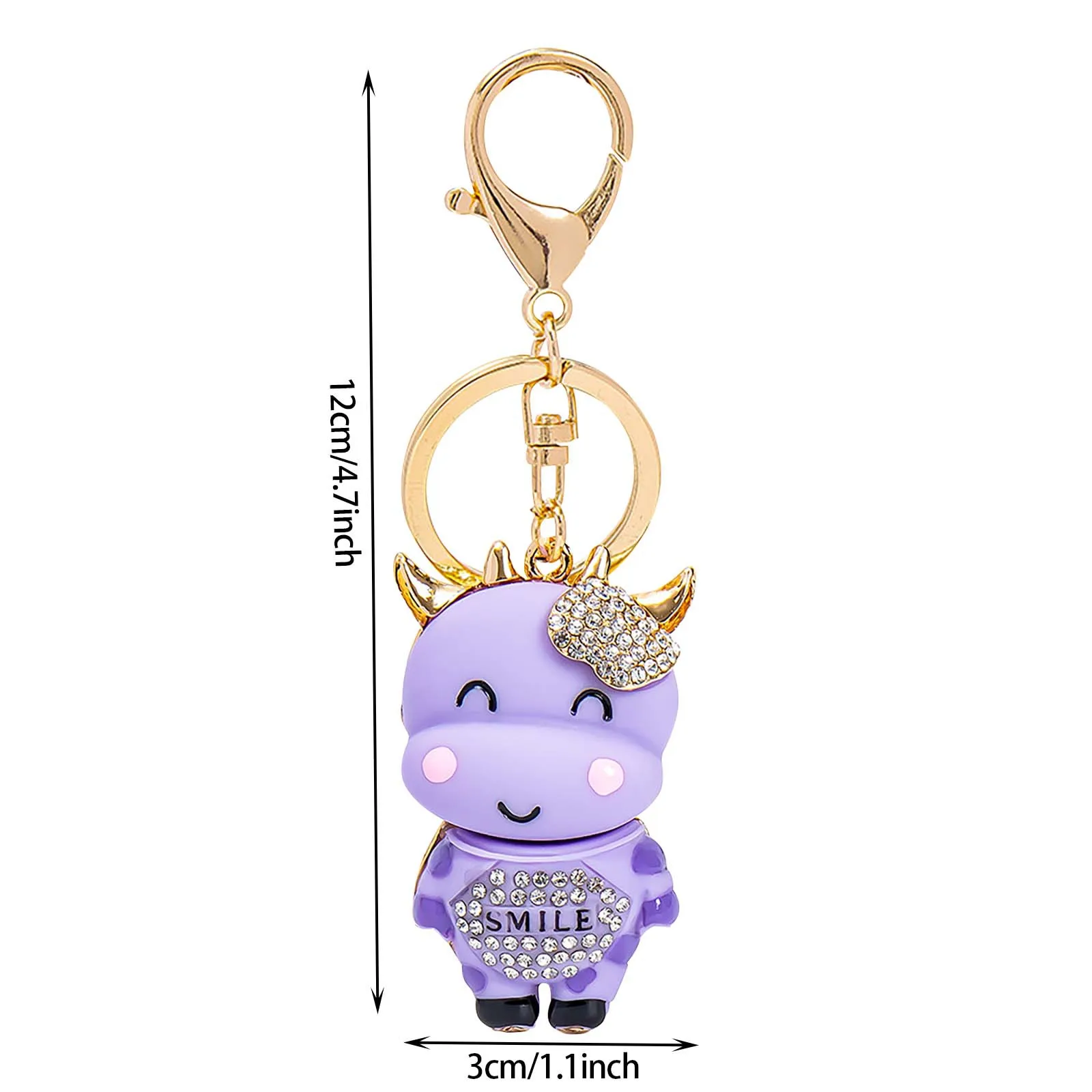 1 шт. новинка 2021 брелок со стразами модный с рисунком крупного рогатого скота