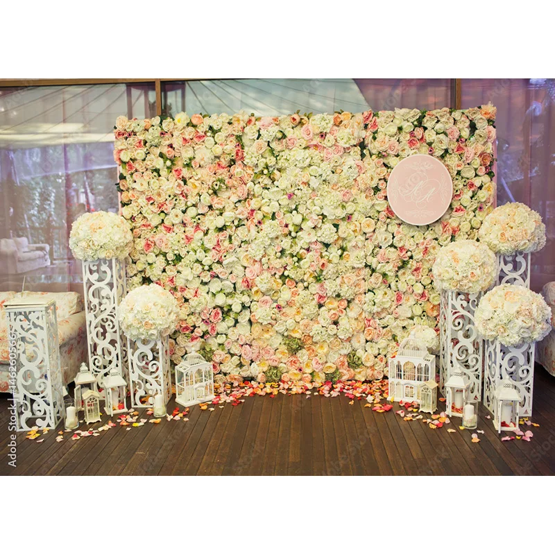 Vinyl Custommade Wedding Photography Backdrops Flower Wall  Forest Danquet Theme Photo Background Studio Props  21126 HL-03