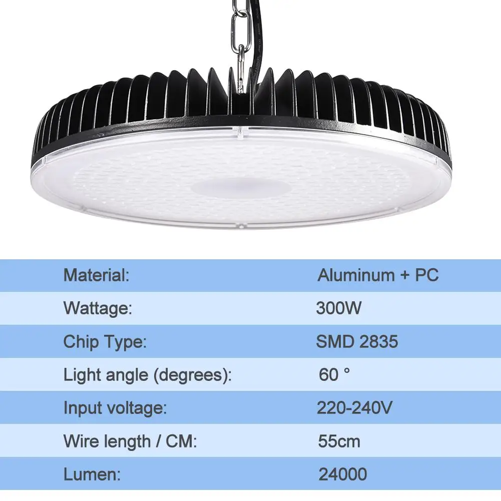 

300W 110V High Bay Light Cold White Light D4 High Bay Light Suitable For LED Headlights In Stadium Workshop Corridor Parking Lot