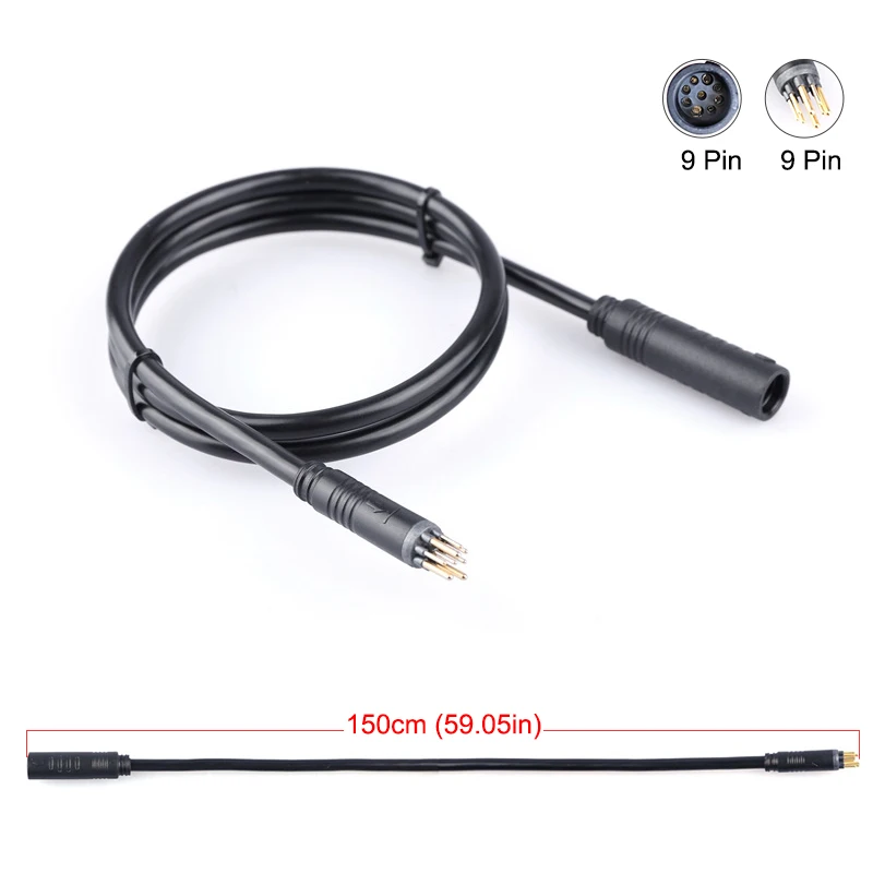 150cm 9Pin колесный двигатель удлинитель для BAFANG Электрический велосипед Передняя, Задняя Ступица мотор конверсионный комплект 250 Вт 350 Вт 500 Вт мама-папа провод - Цвет: 150cm