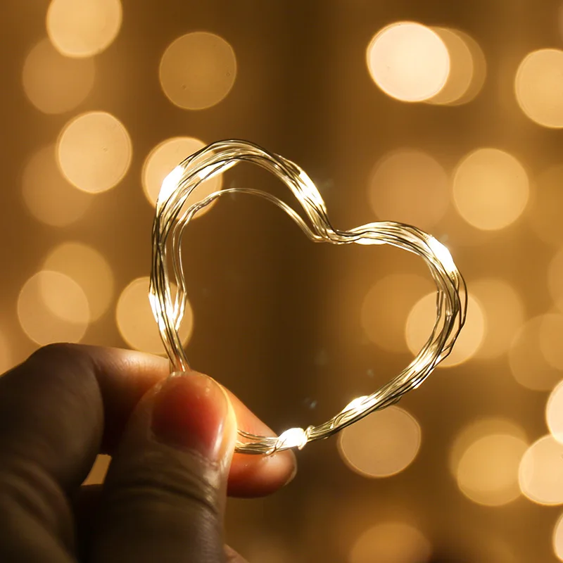 

Fairy 1M 2M Battery Operated LED Copper Wire String Lights for Wedding Christmas Garland Festival Party Home Decoration Lamp