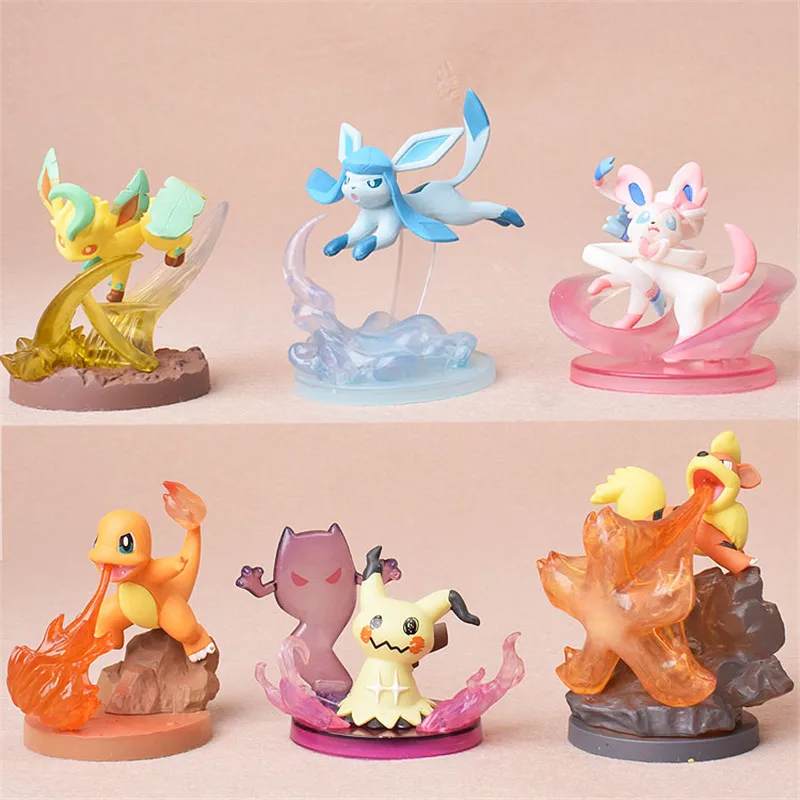 Фигурка милой Покемоны чармандер сильвеон ледлеон Growlithea Leafeon Q Mimikyu украшение для