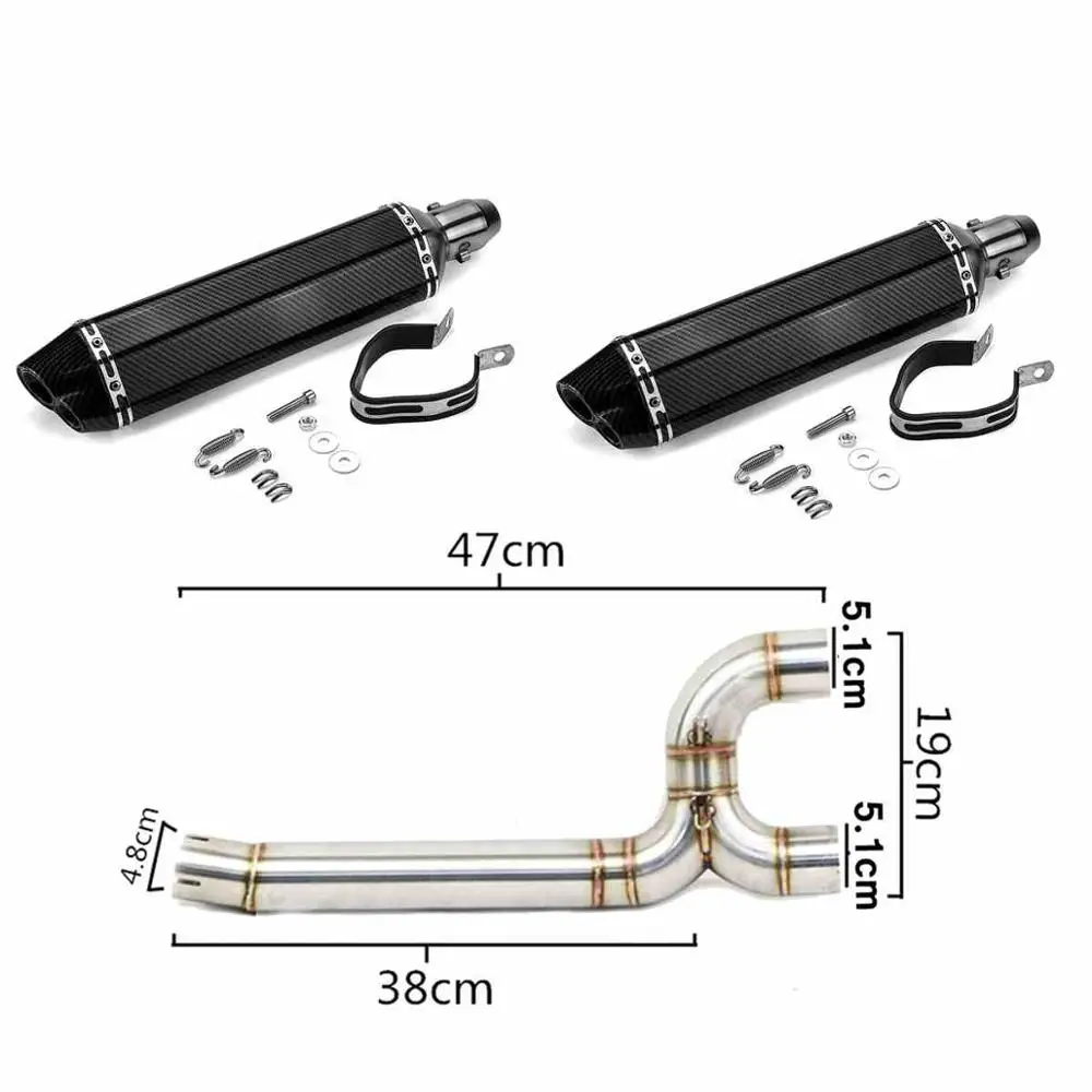 Глушитель выхлопной трубы для мотоцикла под сиденьем средний глушитель с