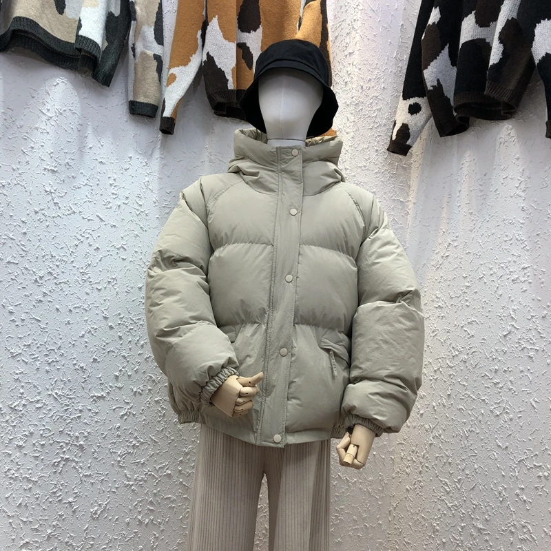 2022 New Winter Women's Jacket Coat Streetwear Padded Warm Femme Black Puffer Parkas Matte Hooded Korean Style Woman Clothing